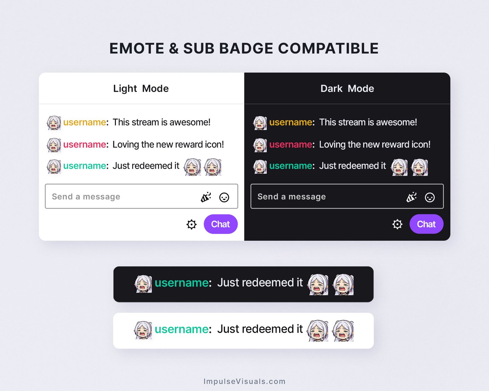 Frieren-twitch-emotes-sub-badges-compatible-preview