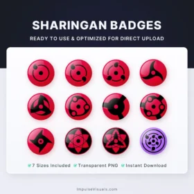sharingan twitch sub badges anime eye subscriber badges twitch badge pack red eye